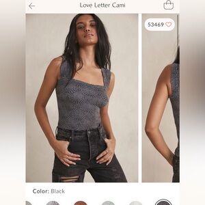 Free People Intimately Love Letter Stretch Tank Top